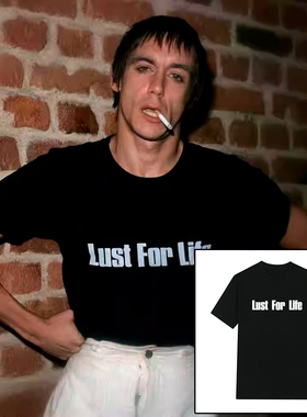 Lust For Life Worn By Iggy Pop渴望生活猜火车字母短袖T恤男女