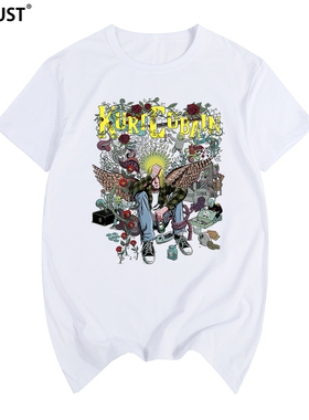 NIRVANA短袖T恤Kurt Cobain涅槃乐队恶搞摇滚主唱青少年休闲涂鸦