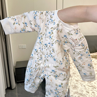 婴儿连体衣无骨40g夹棉宝宝连体衣婴儿秋冬衣服a类棉新生儿衣服