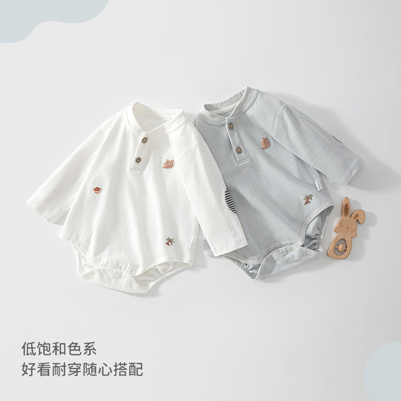 婴儿包屁衣春秋纯棉三角哈衣小月