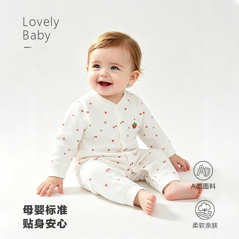 春秋季A类纯棉连体衣男女宝宝新