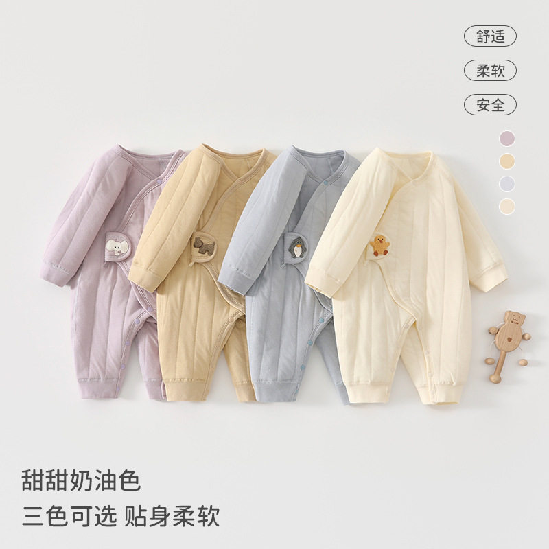 新生儿蝴蝶衣服秋冬季婴儿空气层