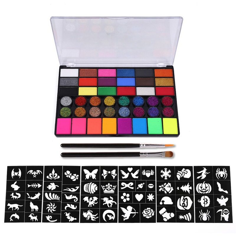 42色水溶性人体彩绘颜料舞台彩妆脸彩万圣节世界杯油彩啦啦队助威