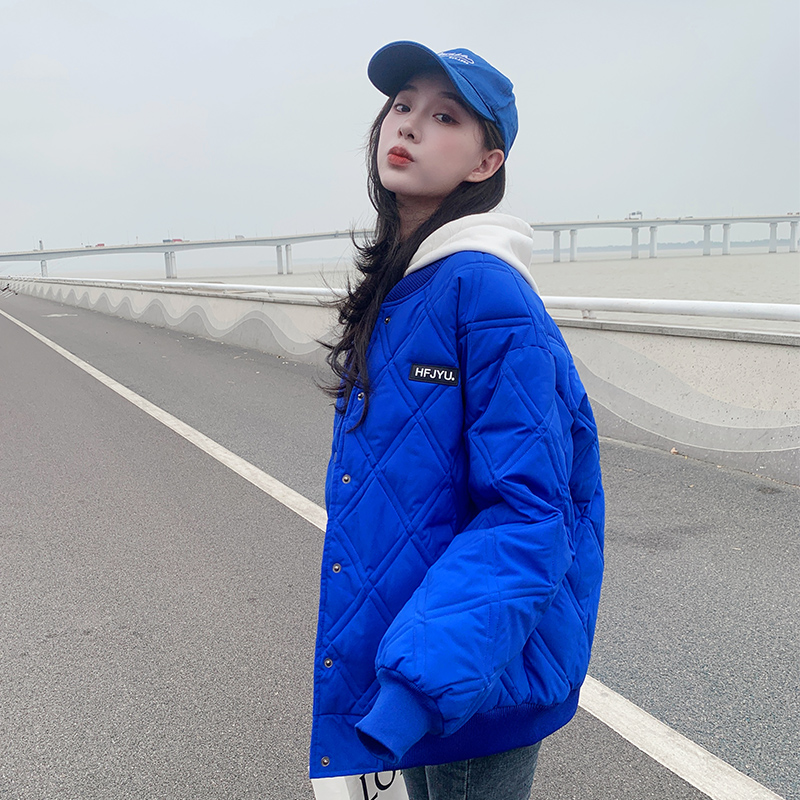 菱格短款棉服宽松版韩系宽松显瘦