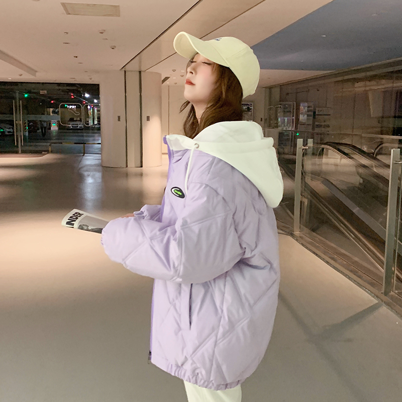 菱格短款羽绒oversize