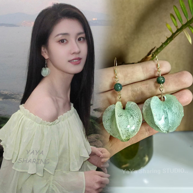 郭宇欣同款耳环自然森系甜美小清新度假风天然果实灯笼果耳钩耳坠