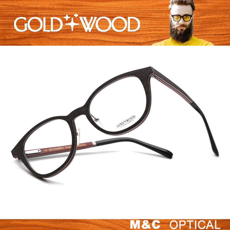 金加木GOLD&WOOD时尚撞色手工木质全框眼镜HAVANA01/NOD01/SOHO01