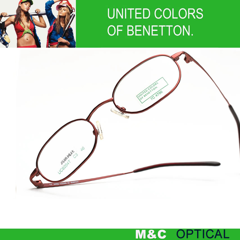 BENETTON贝纳通UC8204T商务小框男女款全框纯钛超轻近视眼镜架