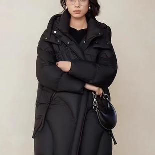 加长加厚女款 新品 巨保暖轻柔亚光面高级风连帽羽绒服外套 9909