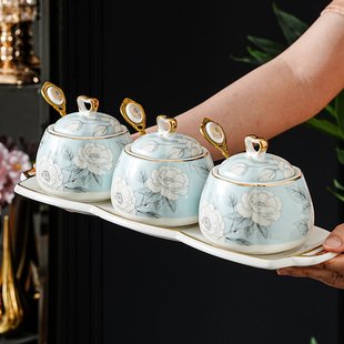 调味盒家用厨房高端新款陶瓷盐罐调料罐辣椒油罐耐高温食品级商用