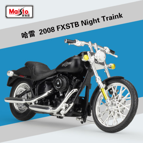 停产 美驰图1:18 哈雷2008 FXSTB Night Traink 摩托车合金模型