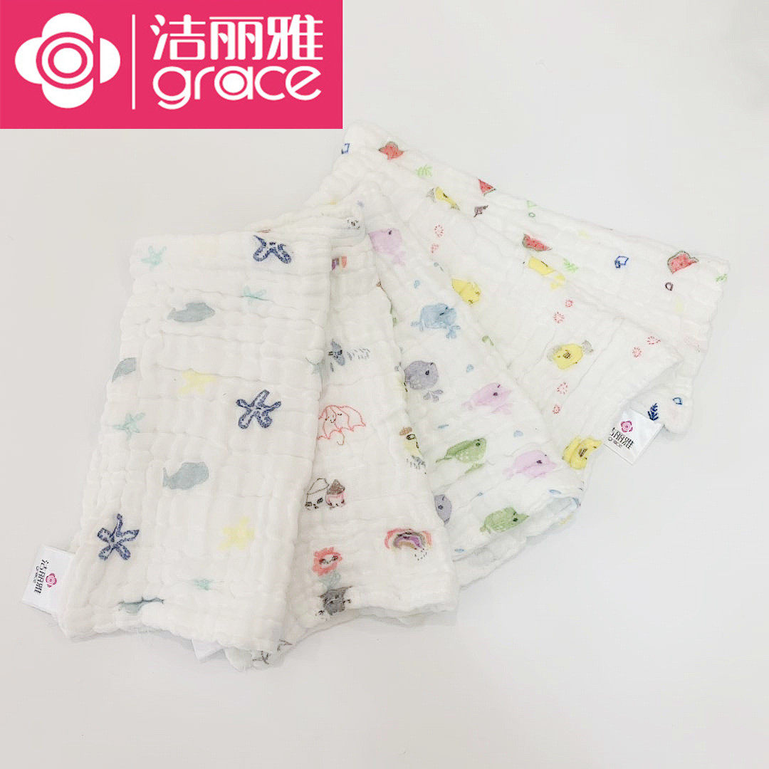 正品洁丽雅6层纱布方巾婴儿纯棉吸水宝宝洗脸小方巾30X30包邮怎么样,好用不?