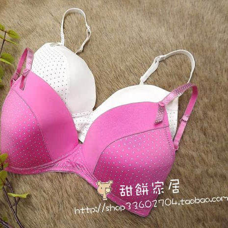 亏清任2件包邮07欧美光面波圆点女无钢圈文胸内衣薄款胸罩80B75C