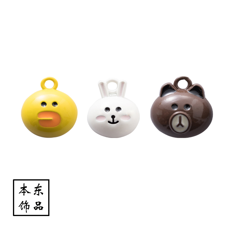 滴油小熊 兔头 小黄鸭挂件耳钉吊坠手工发饰材料手链饰品合金配件