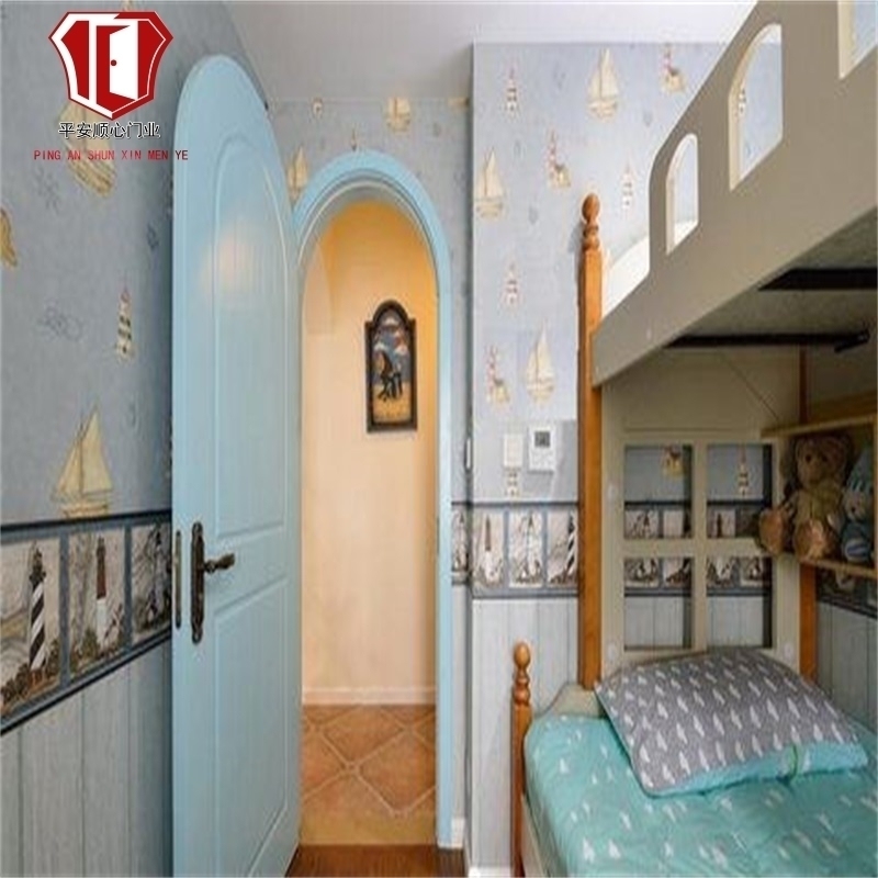 2020室内门厂家直销地中海实木门拱形门弧形烤漆门定制卧室门套装