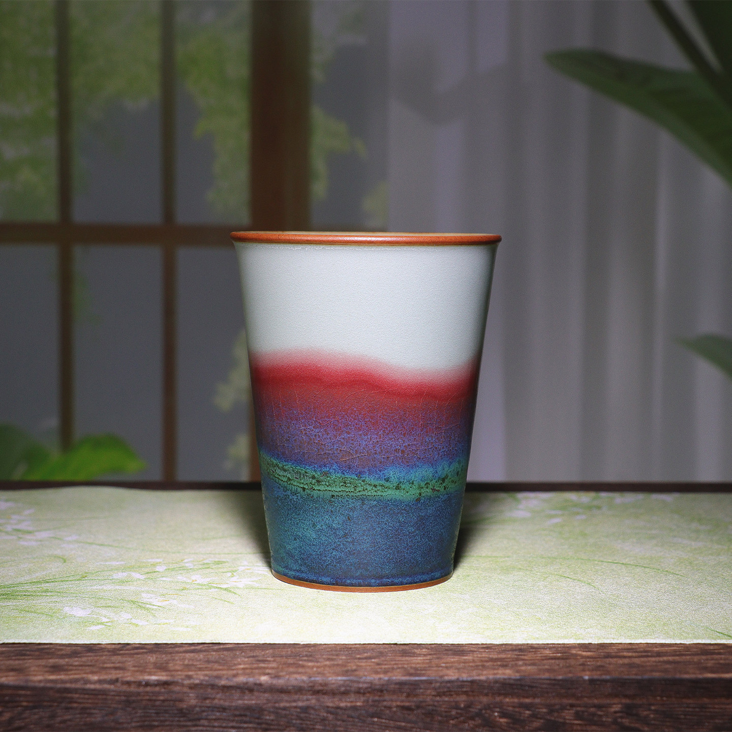 任晓飞可乐杯 山水釉钧瓷炭烧手工原矿茶杯中式风礼盒装大容量