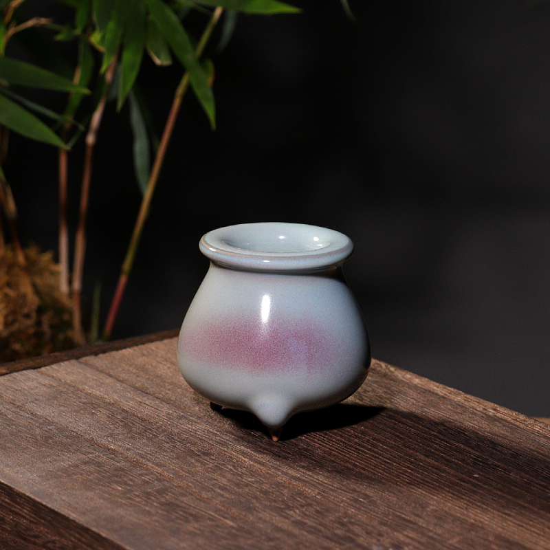 钧瓷煤烧香炉 禹州神垕手工拉胚制作宋钧釉焚香小炉原矿茶具查配