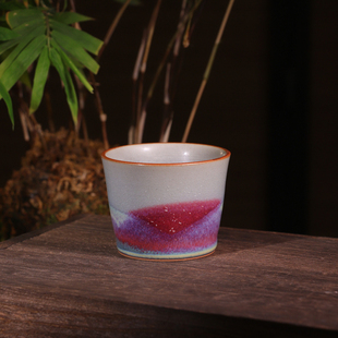 任晓飞炭烧主人杯 禹州神垕手工钧瓷茶杯原矿养生品茗杯山水釉