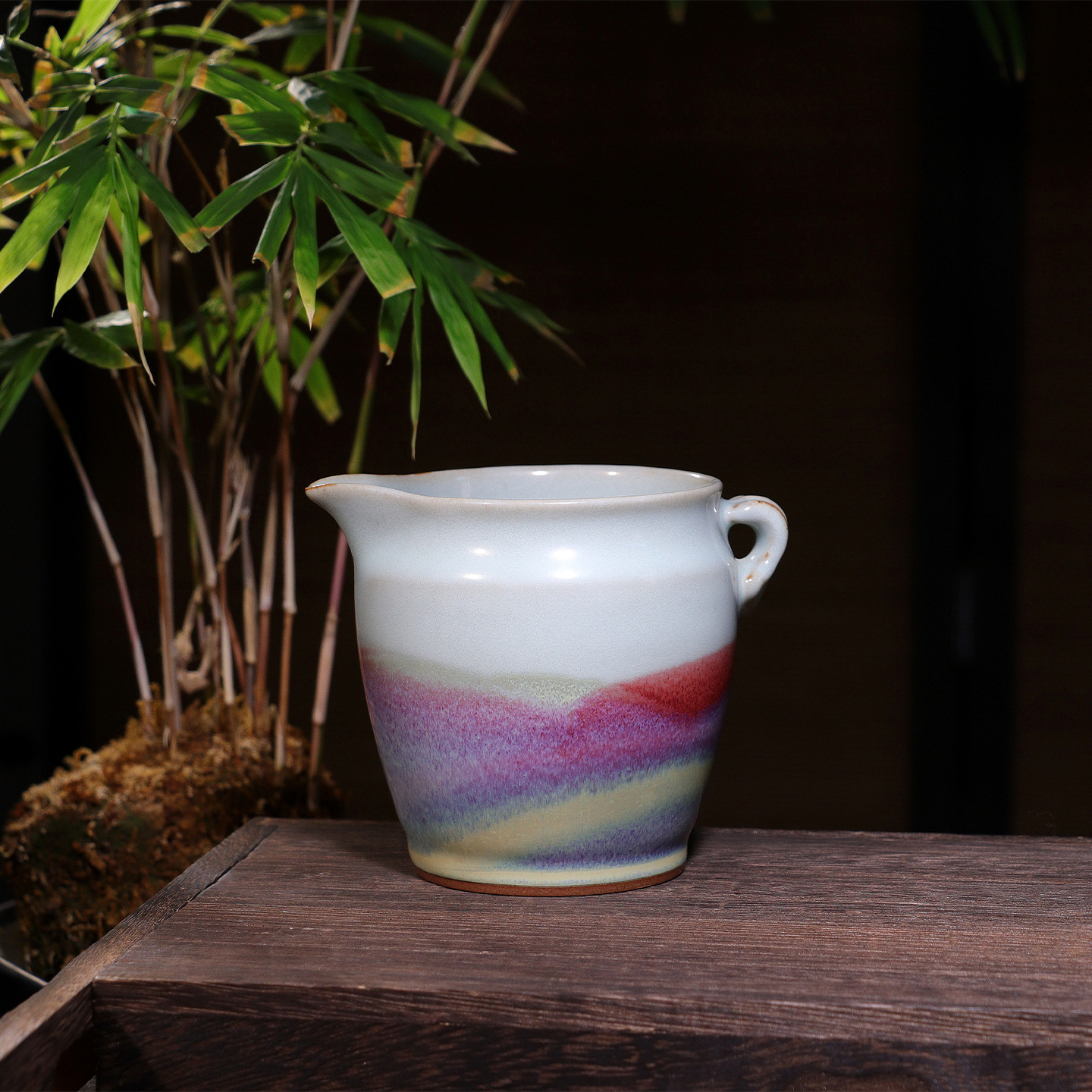 任晓飞公道杯 神垕钧瓷非遗手工分茶器炭烧山水釉中式陶瓷茶具