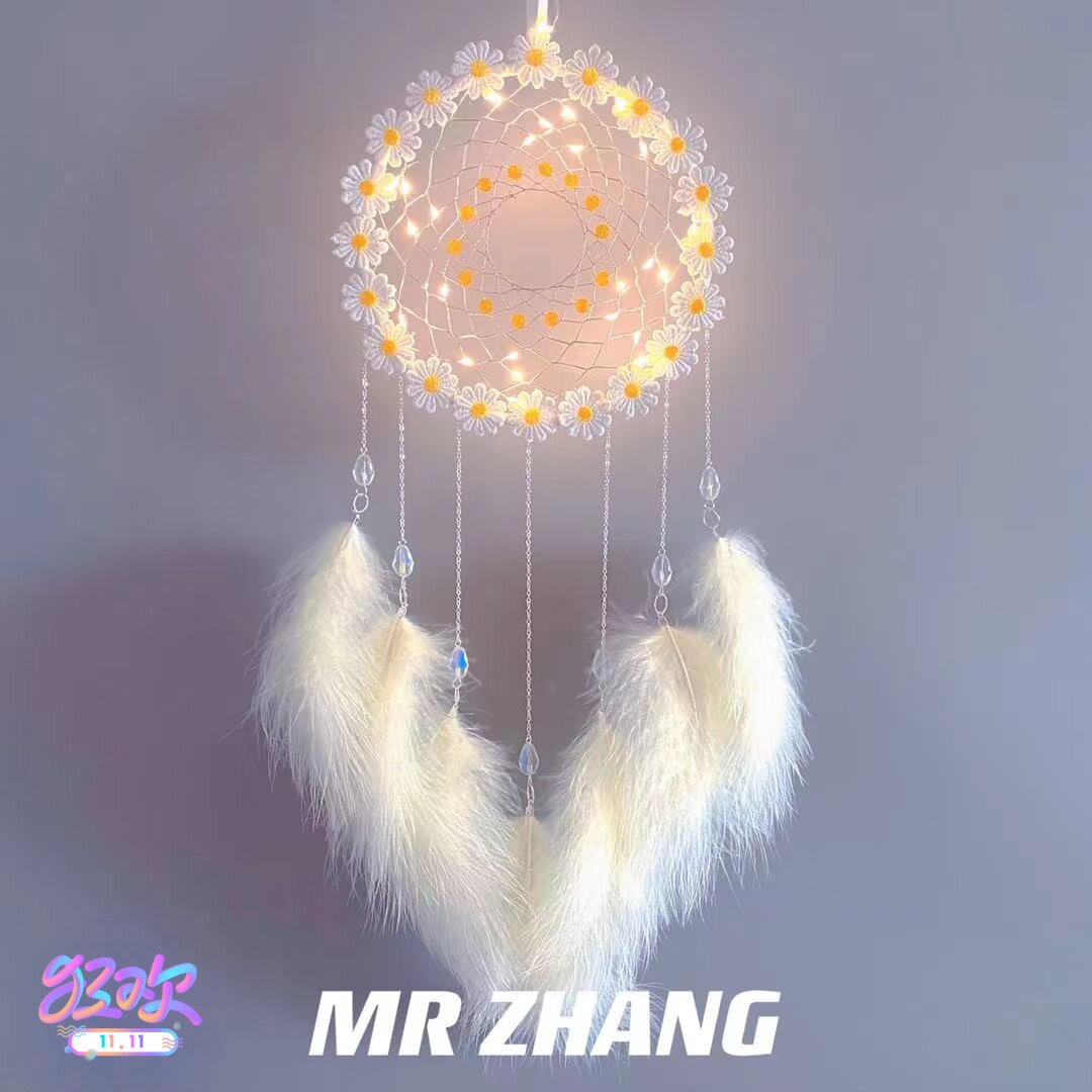 MR ZHANG原创捕梦网灯饰夜灯少女房间装饰梦幻清新生日礼物ins风