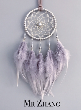MR ZHANG张先生手作原创捕梦网印第安羽毛吊饰文艺礼物汽车挂饰
