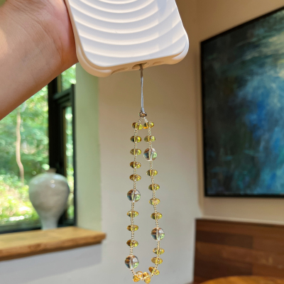 天然黄水晶白水晶手机链