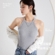 修身 带胸垫螺纹挂脖吊带性感运动打底衫 罩杯一体背心 新款 女士夏季