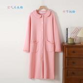 秋冬加厚新品 空气层夹棉苹果领开衫 纽扣长袍家居服睡裙睡袍家居裙