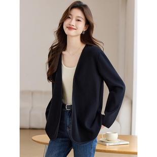 羊毛开衫女士宽松毛呢外套女款春秋季2025年新款今年流行爆款外搭