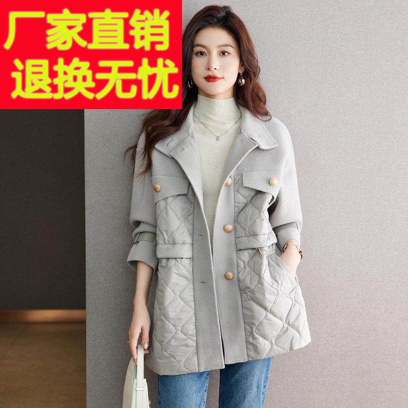 加厚立领宽松棉服外套女秋冬季中长款2025新款爆款加大码棉衣开衫