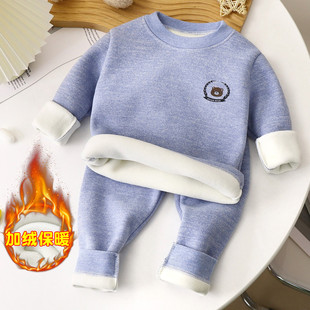 童装 儿童保暖内衣套装 宝宝加绒加厚男童内衣女童秋衣秋裤 新款 冬季