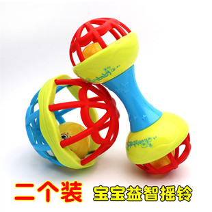婴幼儿软胶摇铃牙胶0-12个月健身手抓圆球新生儿宝宝安抚铃铛玩具