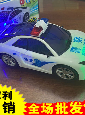 模型炫彩灯光声音小男孩礼物警车