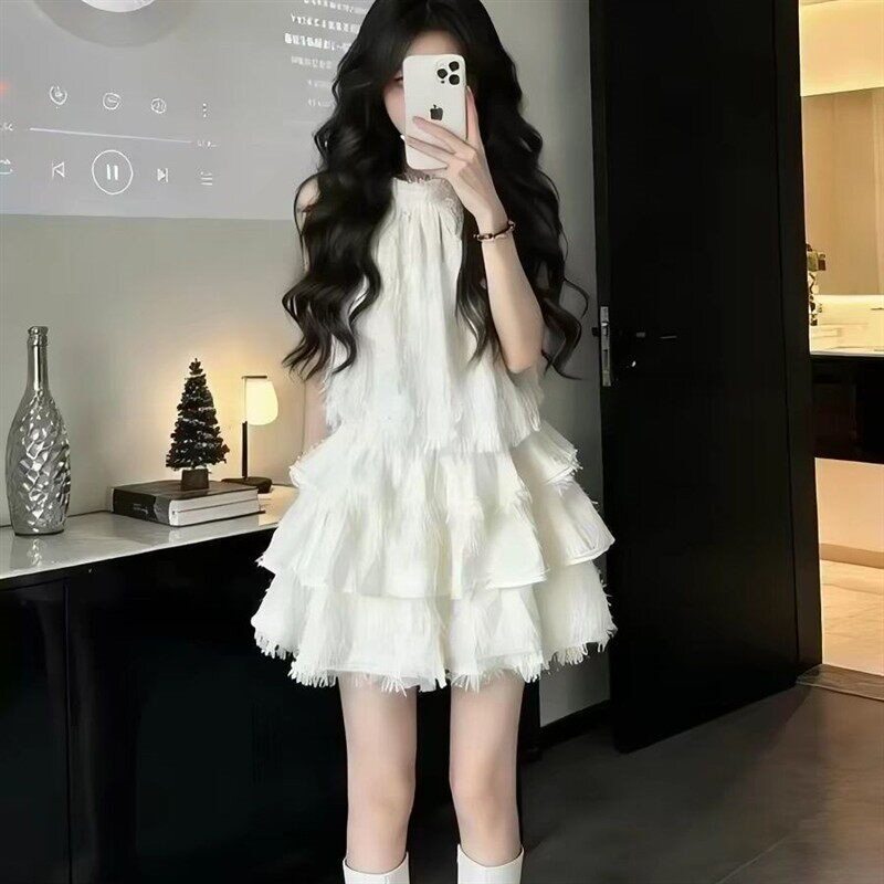 富家千金甜美小香风连衣裙女夏季独特漂亮公主蛋糕裙绝美蓬蓬裙子