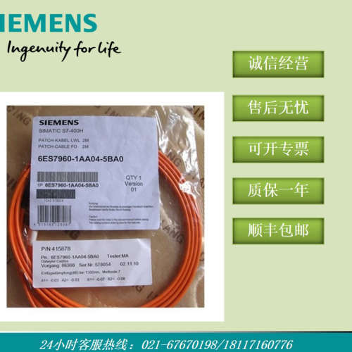 6ES7960-1AA04-5BA0 S7-400H连接电缆6ES7 960 6ES79601AA045BA0