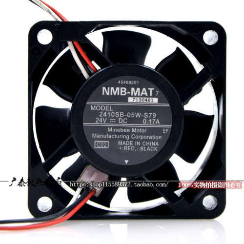 NMB安川变频器风扇 2410SB-05W-S79 6025  24V 0.17A 静音风扇6CM