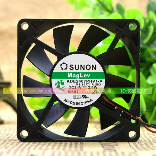 全新原装建准SUNON 7CM 24V 2.4W KDE2407PHV1-A 3线散热风扇7015