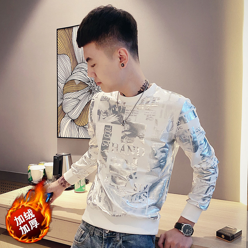 黑首加绒D301-WY33-P65控88冬季新款卫衣男个性印花套头圆领卫衣,男装卫衣,星座309A
