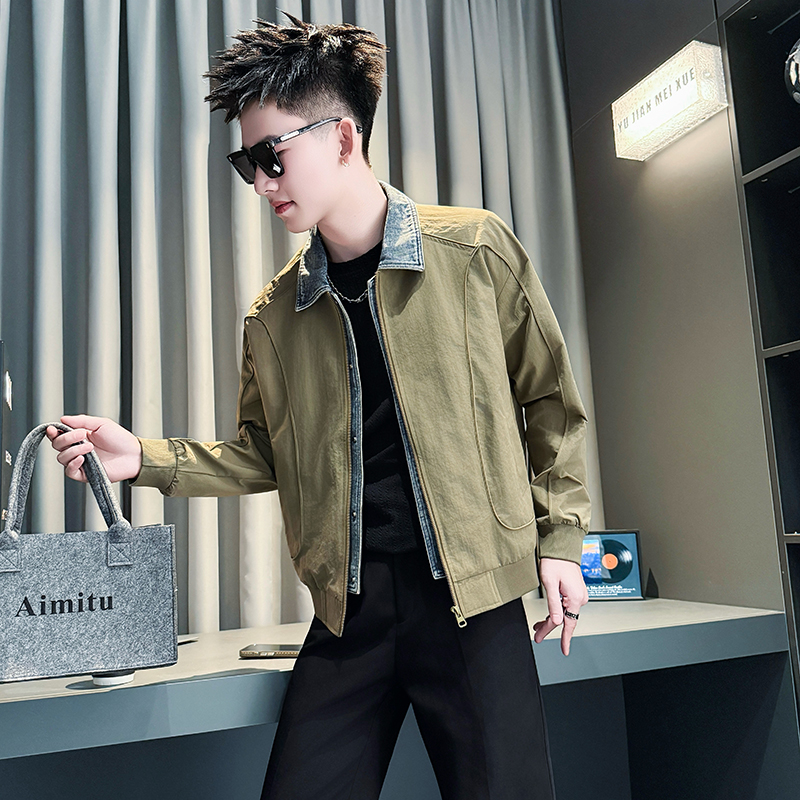 黑首JK132-P108-控148抖音直播店主风潮流夹克男士外套社会小伙，男装夹克，星座309A