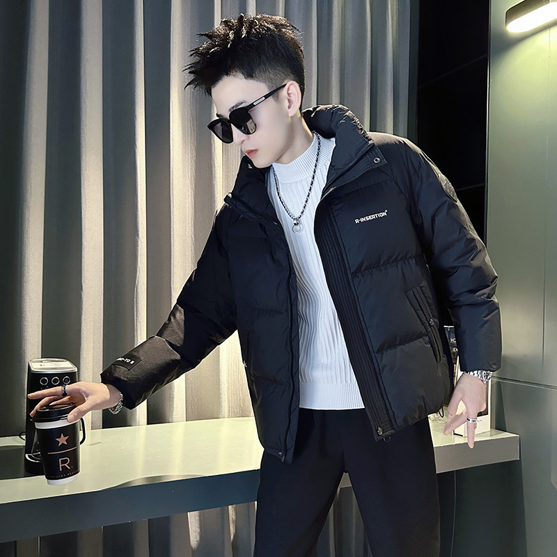 黑首F12-P138-控178抖音直播主风男士潮流立领加厚流行棉衣外套男图片