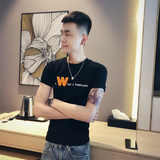 黑首DT63-p35抖音直播店主风夏季圆领百搭男短袖t恤精神社会小伙，男装T恤，星座309A