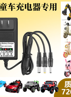 儿童电动车充电器6V12V小孩童车汽车摩托车玩具车通用圆孔适配器