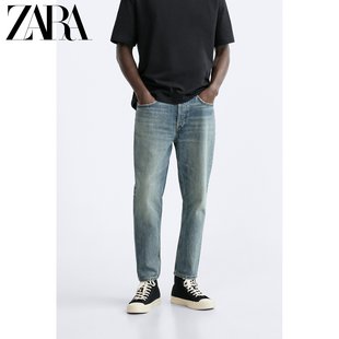 新品 男装 中蓝色直筒休闲修身 427 ZARA24春季 牛仔长裤 9794455