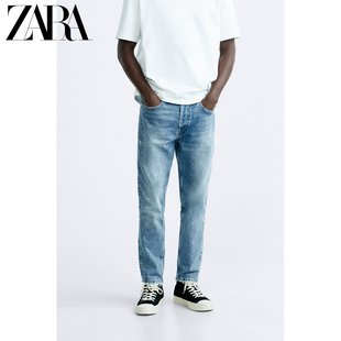 新品 男装 蓝色水洗及踝修身 400 ZARA24春季 牛仔休闲裤 8062455