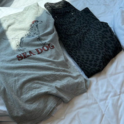 OK!STYLE美式斑点狗印花T恤女夏季宽松纯棉短袖 透气舒适亲肤休闲