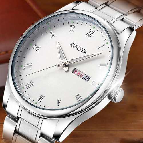 防水男女士夜光中老年人情侣手表