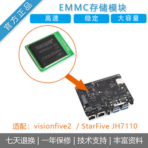 risc-v赛昉星光visionfive2专配件EMMC存储模块16G/32G/64G/128G