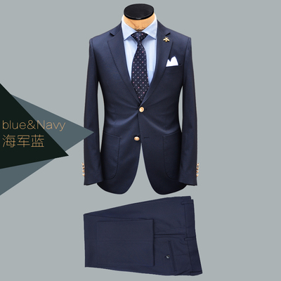 zbto重磅海军蓝布雷泽男士西服