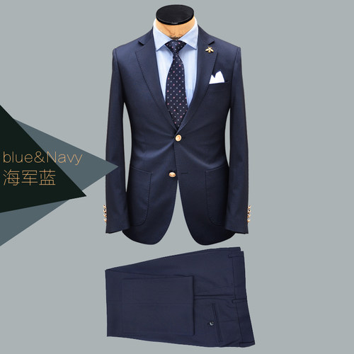 zbto重磅海军蓝布雷泽男士西服
