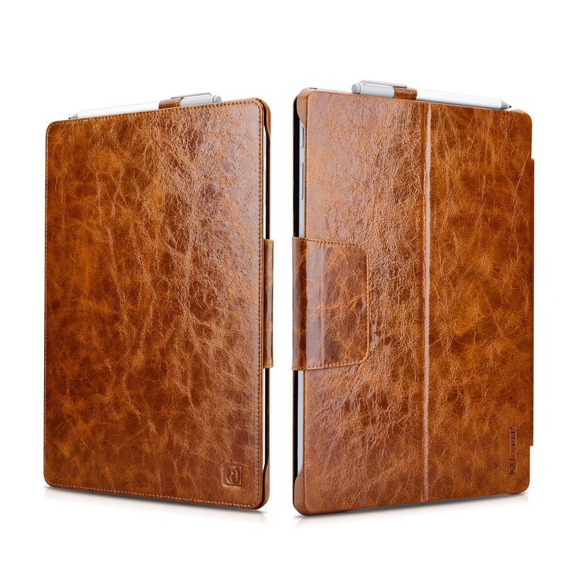iCarer Oil Wax Vintage Series Handmade Genuine Cowhide Leather Case Cover for MicroSoft Surface Pro 4